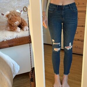 Abercrombie & Fitch Dark Blue Distressed Skinny Jeans